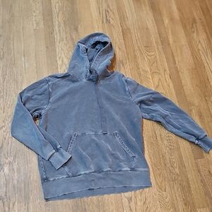 Lucky Brand Blue Grey Hoodie Sz L thivk Quality EUC Boho Boxy Boyfriend Baggy